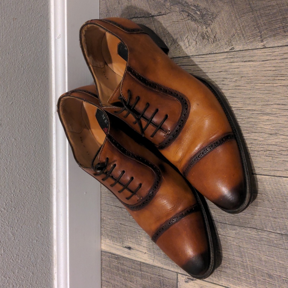 Mezlan "Belgrade" Cognac/Tan Oxford Lace Ups Shoes 11M